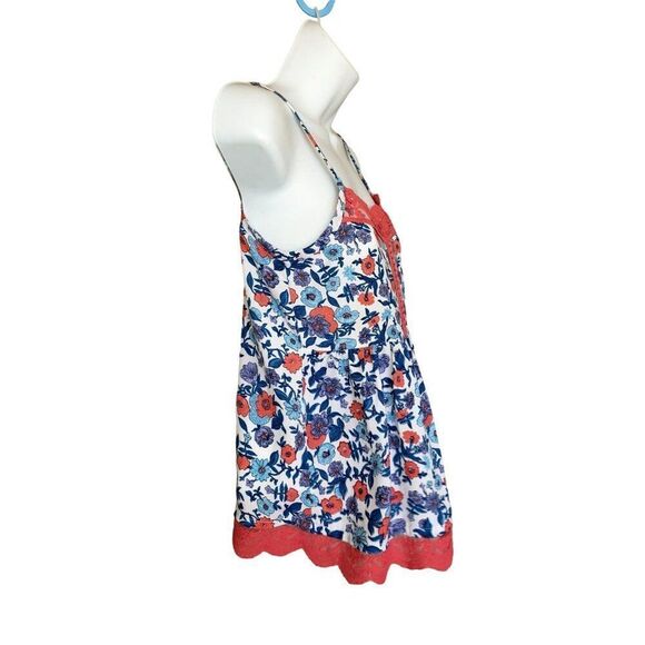 Ransom Girl Floral Y2K Lace Camisole L  Babydoll Stretch Fairycore Cottage Top - Picture 2 of 6
